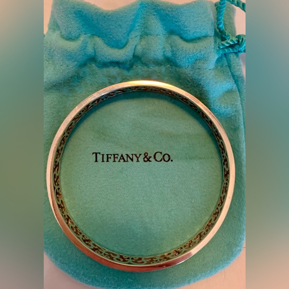 Tiffany & Co. Sterling silver women’s bangle bracelet.